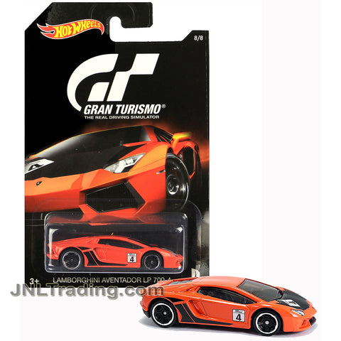 Year 2015 Hot Wheels PS Gran Turismo Series 1:64 Scale Die Cast Car 8/8 - Orange Roadster LAMBORGHINI AVENTADOR LP 700-4