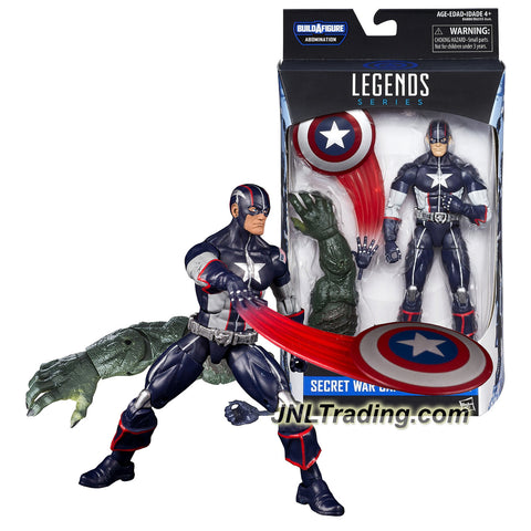 Hasbro Year 2015 Marvel Legends ABOMINATION Series 7 Inch Tall Figure - SECRET WAR CAPTAIN AMERICA with Shiled Throwing Hand & Abominable's Right Arm