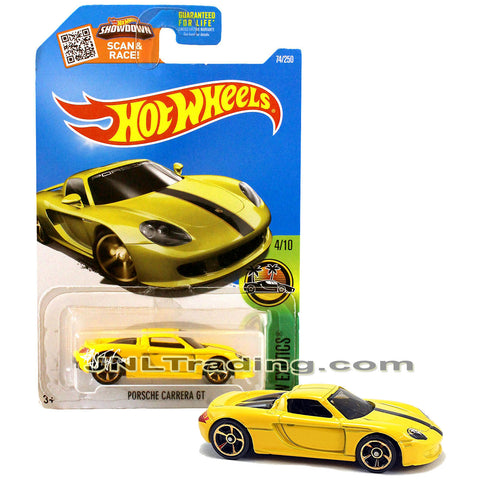 Year 2015 Hot Wheels HW Exotics Series 1:64 Scale Die Cast Car Set 4/10 - Yellow Roadster PORSCHE CARRERA GT