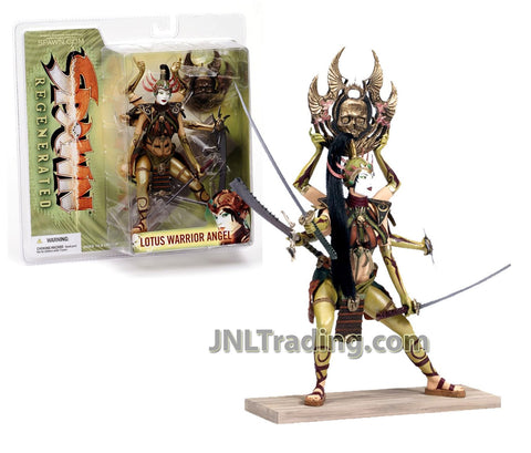 Year 2005 McFarlane Toy Spawn Series 28 Regenerated 6-1/2 Inch Tall Figure - LOTUS WARRIOR ANGEL with 15 Points of Articulation Plus Skull Shield, 3 Swords, 6-Bladed Chakram and Display Base