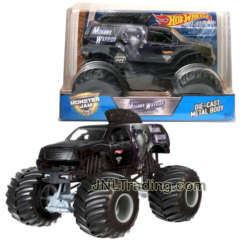 Hot Wheels Year 2017 Monster Jam 1:24 Scale Die Cast Metal Body Official Monster Truck Series - MOHAWK WARRIOR CBY62 with Monster Tires, Working Suspension and 4 Wheel Steering