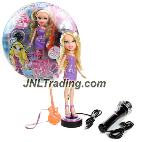MGA Entertainment Bratz Neon Pop Divaz Series 10 Inch Doll Playset - CLOE with Light-Up Feature, Guitar, Display Base and Microphone for You