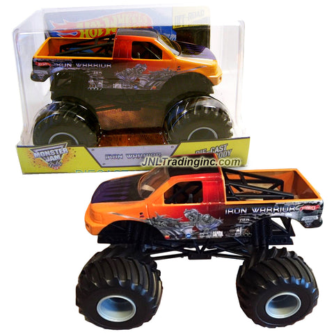 Hot Wheels Year 2014 Monster Jam 1:24 Scale Die Cast Official Monster Truck - IRON WARRIOR (BGH44) with Monster Tires, Working Suspension and 4 Wheel Steering (Dimension - 7" L x 5-1/2" W x 4-1/2" H)
