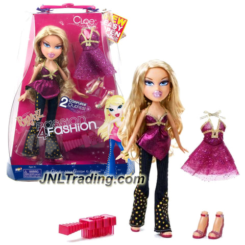MGA Entertainment Bratz Passion 4 Fashion Series 10 Inch Doll - CLOE with 2 Sets of Maroon Theme Outfits, 2 Shoes, Earrings, Bangles and Hairbrush