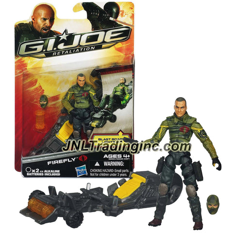 Hasbro Year 2012 G.I. JOE Movie Series "Retaliation" 4 Inch Tall Action Figure - FIREFLY with Alternative Head, Blast Board with "Power-Up" Glow and Explosive Launcher, Explosive Canister and Pistol