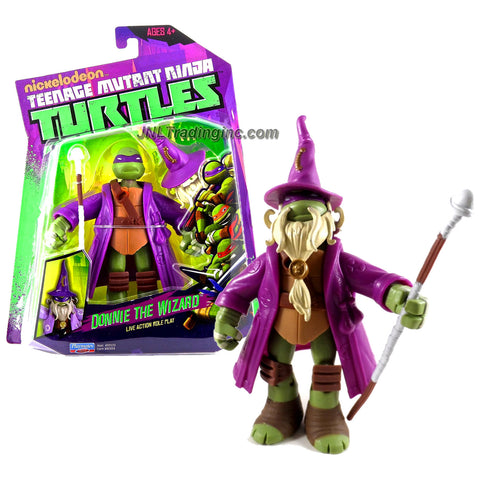 Playmates Year 2014 Nickelodeon Teenage Mutant Ninja Turtles 5 Inch Tall Action Figure - Live Action Role Play DONNIE THE WIZARD with Mage Hat and Staff
