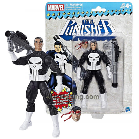 Year 2017 Marvel Retro Series 6-1/2 Inch Tall Figure - The Punisher with Bazooka and Alternative Head