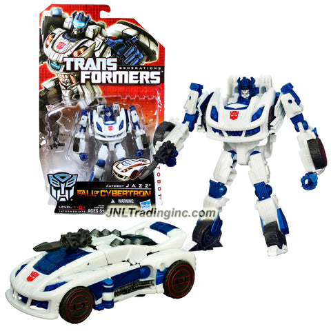 Hasbro Year 2011 Transformers Generations Fall of Cybertron Series Deluxe Class 6 Inch Tall Robot Action Figure - Autobot JAZZ with Blaster Pistol (Vehicle Mode: Cybtertronian Racer)
