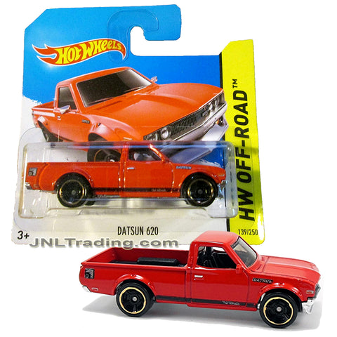 Year 2013 Hot Wheels HW Off-Road Series 1:64 Scale Die Cast Car Set #139 - Red Pick-Up Truck DATSUN 620