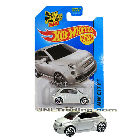 Year 2013 Hot Wheels HW City Series 1:64 Scale Die Cast Car Set - White Compact Hatchback FIAT 500