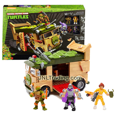 Mega Bloks Year 2015 Teenage Mutant Ninja Turtles TMNT Series Set #DPD81 - CLASSIC PARTY WAGON with Michelangelo, April O'Neil and Shredder Figure (Total Pieces: 531)