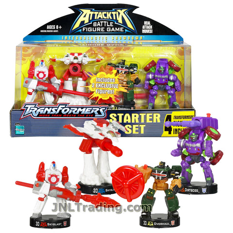 Attacktix Year 2006 Transformers Series 4 Pack Figure Starter Set - Robot SKYBLAST , Figher Jet SKYBLAST, OVERHAUL and DIRTBOSS