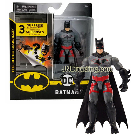 Year 2020 DC Comics The Caped Crusader Creature Chaos 4 Inch Tall Action Figure - BATMAN (Red Belt) 20125754 with 3 Mystery Accessories