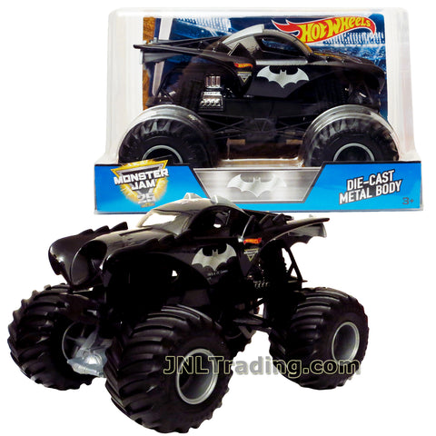 Hot Wheels Year 2017 Monster Jam 1:24 Scale Die Cast Monster Truck - 2 Times World Finals Racing Champion BATMAN BGH29-0931 with Monster Tires,Working Suspension and 4 Wheel Steering