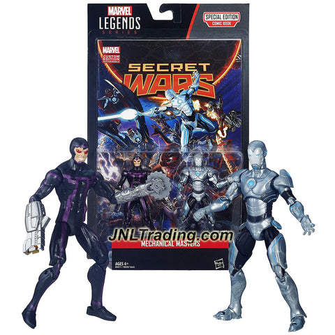 Hasbro Year 2015 Marvel Legends Comic Book Series 2 Pack 4 Inch Tall Figure - MECHANICAL MASTERS with MACHINE MAN, SUPERIOR IRON MAN and Comic