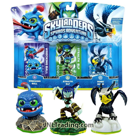 Activision Skylanders Spyro's Adventure 3 Pack Set WRECKING BALL, STEALTH ELF and SONIC BOOM