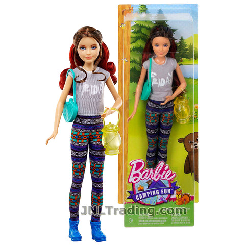 Mattel Year 2016 Barbie Camping Fun Series 11 Inch Doll - SKIPPER DYX13 in Grey FRIDAY Tops and Multicolor Tights with Purse and Lantern
