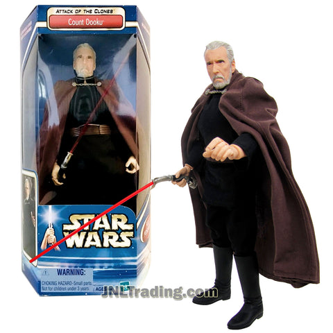 Star Wars Year 2002 Attack of the Clones Series 12 Inch Tall Fully Poseable Figure - COUNT DOOKU in Authentically Styled Tunic with Cape and Lightsaber