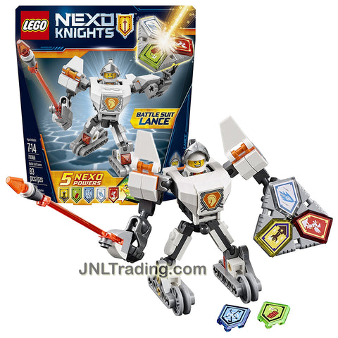 Lego Year 2017 Nexo Knights Series Set #70366 - BATTLE SUIT LANCE with Buildable Suit, Giant Lance and Combo Nexo Power Shield (Pieces: 83)