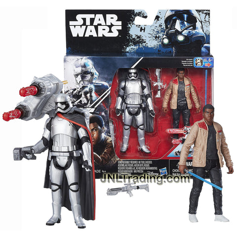 Hasbro Year 2016 Star Wars The Force Awakens 2 Pack 4 Inch Tall Figure Set - CAPTAIN PHASMA and FINN (JAKKU) with Blaster, Missile Launcher and Lightsaber