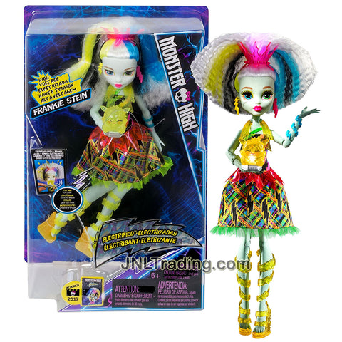 Mattel Year 2016 Monster High Electrified Series 11 Inch Electronic Doll Set - Daughter of Frankenstein FRANKIE STEIN with 4 Types of Voltageous Lights and Sounds