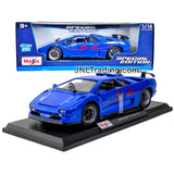 Maisto Special Edition Series 1:18 Scale Die Cast Car - Blue Sports Coupe LAMBORGHINI DIABLO SV with Display Base
