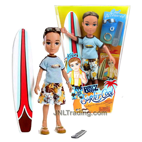 MGA Entertainment Bratz Boyz Surfer Cool Series 10 Inch Doll - KOBE with Sunglasses, Necklace, Bracelet, Comb and Surfboard