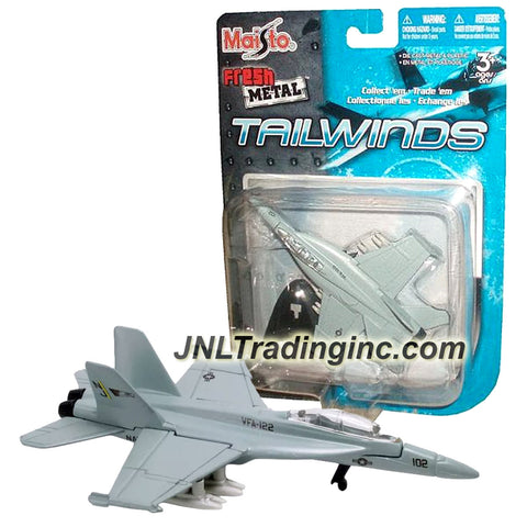 Maisto Fresh Metal Tailwinds 1:120 Scale Die Cast Military Aircraft - U.S. Navy Supersonic Fighter/Attack Jet F/A-18E Super Hornet with Display Stand
