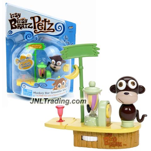 MGA Entertainment Bratz Itsy Bitsy Petz Series 2 Inch Tall Pet Playset - MONKEY BAR SMOOTHIE SHOP with Blender, Banana and Cup