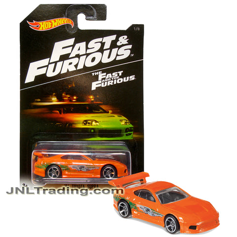 Year 2016 Hot Wheels The Fast and The Furious Series 1:64 Scale Die Cast Car 1/8 - Orange Sport Coupe '94 TOYOTA SUPRA