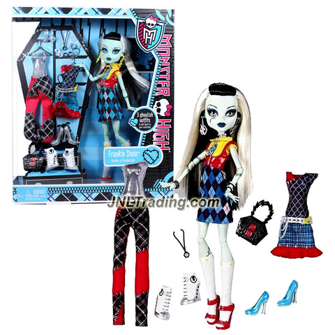 Mattel Year 2011 Monster High Exclusive "I Love Fashion" Series 12 Inch Doll - Frankie Stein "Daughter of Frankenstein" with 3 Sets of Ghoulish Outfit, 3 Pairs of Shoes, Earrings, Necklace and Handbag