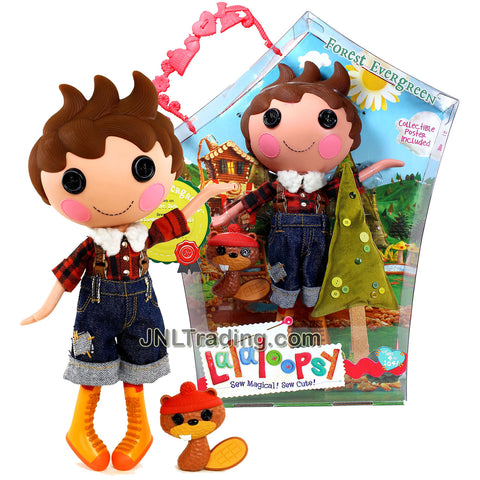 Lalaloopsy Sew Magical! Sew Cute! 12 Inch Tall Button Doll - Forest Evergreen with Pet "Beaver" Plus Bonus Poster Inside