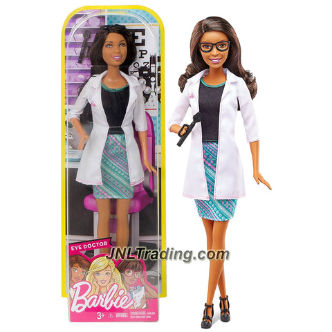 Mattel Year 2016 Barbie Career Series 12 Inch Doll - NIKKI as EYE DOCTOR (FCP28) with Lab Coat, Pocket Ophthalmoscope and Glasses