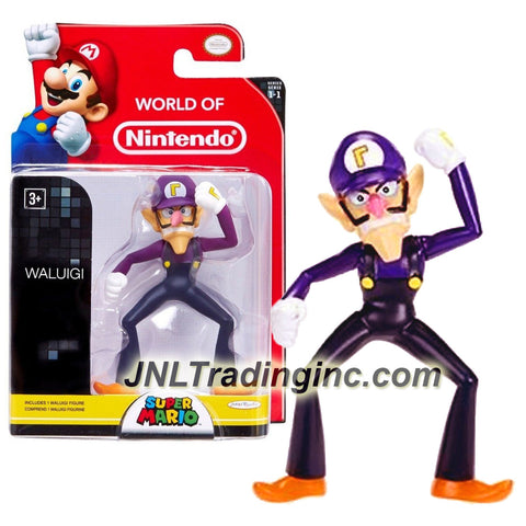 Jakks Pacific Year 2014 World of Nintendo "Super Mario" Series 3 Inch Tall Mini Figure - WALUIGI