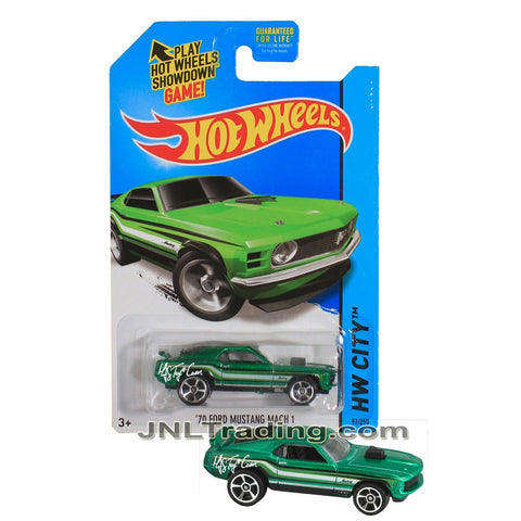 Year 2013 Hot Wheels HW City Series 1:64 Scale Die Cast Car Set - Green Muscle Car '70 FORD MUSTANG MACH 1
