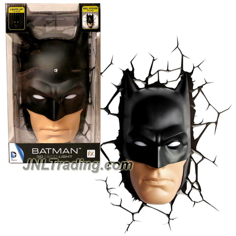 3DLightFX DC Comics Series Battery Operated 10 Inch Tall 3D Deco Night Light - BATMAN with Light Up LED Bulbs and Crack Sticker