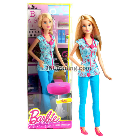 Year 2014 Barbie Career Series 12 Inch Doll - NURSE DGG41 with Stethoscope