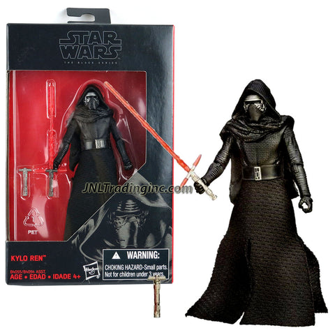 Hasbro Year 2015 Star Wars The Black Series Exclusive 4-1/2" Tall Action Figure - KYLO REN with Red Lightsaber and Lightsaber'S Hilt