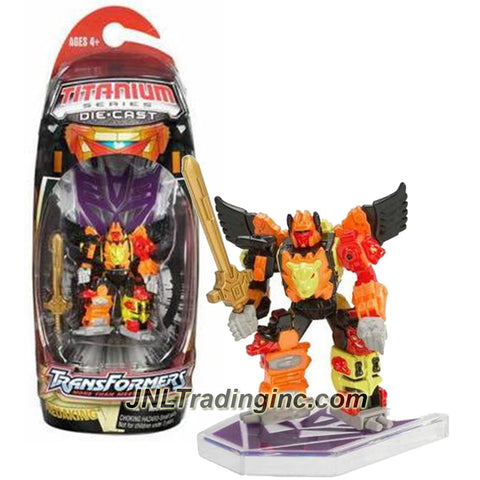 Hasbro Year 2006 Transformers Titanium Die Cast Series 3 Inch Tall Robot Action Figure - Decepticon PREDAKING with Sword and Display Base (Figure is not Transformable)