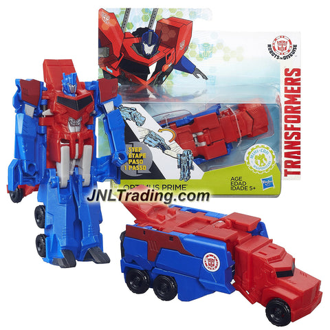 Hasbro Year 2015 Transformers Robots in Disguise Animation Series One Step Changer 5 Inch Tall Robot Figure - OPTIMUS PRIME (Vehicle Mode: Rig Truck)