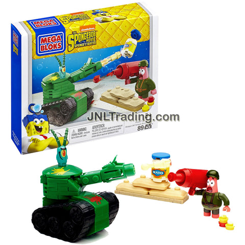 Mega Bloks Year 2015 The Spongebob Movie Series Set #CND22 - PICKLE TANK ATTACK with Mayo and Ketchup Cannons Plus Patrick and Plankton (Pieces: 89)