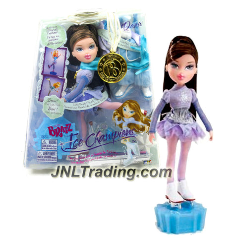 MGA Entertainment Bratz Ice Champion Series 10 Inch Doll - DANA with Medal, Earrings, Scarf, Jacket, Bag, Skating Shoes, Boots, Hairbrush and Base