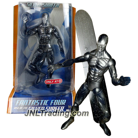 Hasbro Year 2007 Marvel Fantastic Four Rise of the Silver Surfer Series 12 Inch Tall Action Figure - Cosmic Variant SILVER SURFER with Surfboard