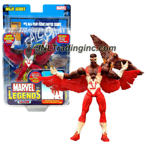 ToyBiz Year 2006 Marvel Legends Mojo Series 6 Inch Tall Action Figure - FALCON with 36 Points of Articulation, Pet Bird "Redwing", Diorama, Comic Book and Mojo's Front Lower Torso/Stomach