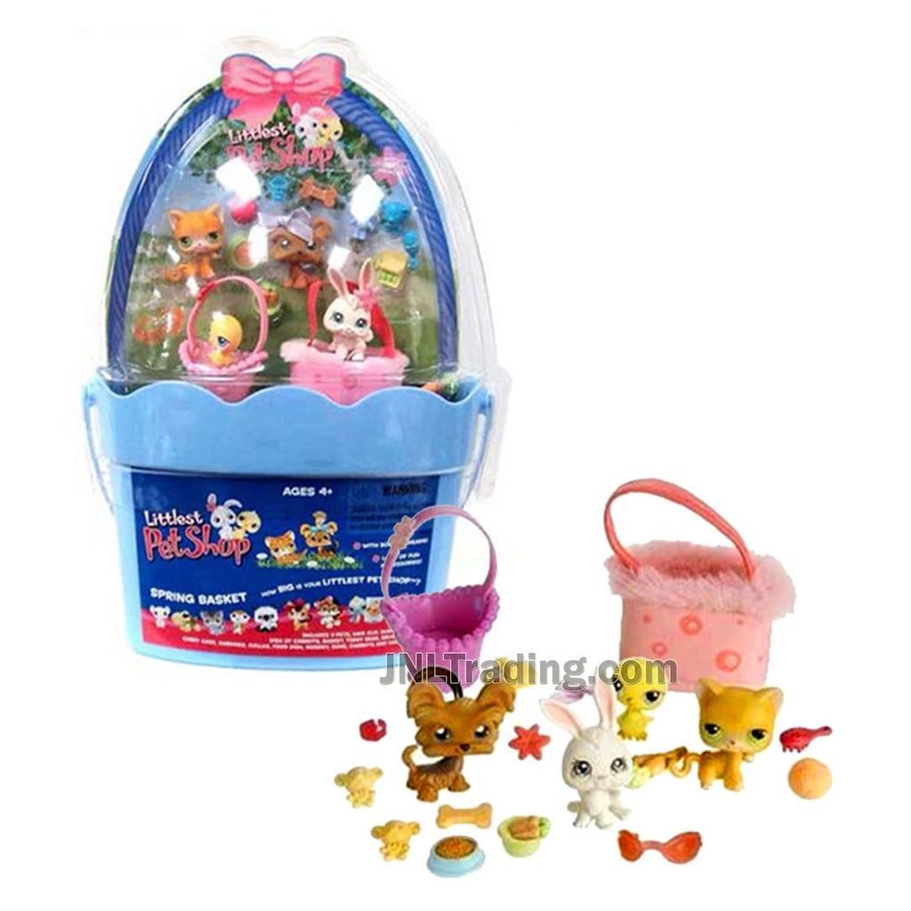 Year 2005 Littlest Pet Shop LPS Bobble Head Figure Set SPRING BASKET w ...