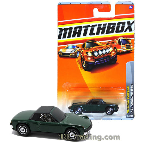 Matchbox Year 2009 Heritage Classics Series 1:64 Scale Die Cast Metal Car #13 - Dark Green Classic Mid Engine Sport Coupe '71 PORSCHE 914 T1535