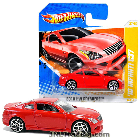 Hot Wheels Year 2010 HW Premiere Series Set 1:64 Scale Die Cast Car Set #37 - Red Color Luxury Coupe '10 INFINITI G37 R0952