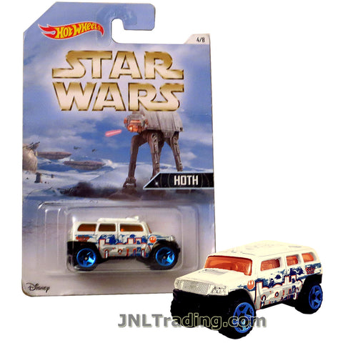 Hot Wheels Year 2015 Star Wars Series 1:64 Scale Die Cast Car Set 4/8 - White Color HOTH ROCKSTER DJL07