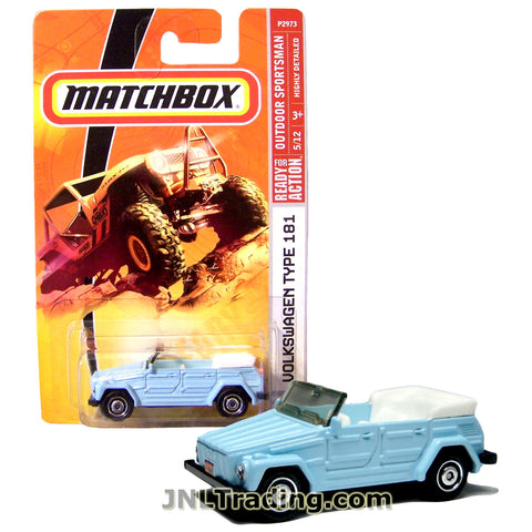 Matchbox Year 2008 Outdoor Sportsman Series 1:64 Scale Die Cast Metal Car #93 - Blue Compact Convertible SUV VOLKSWAGEN TYPE 181 P2973