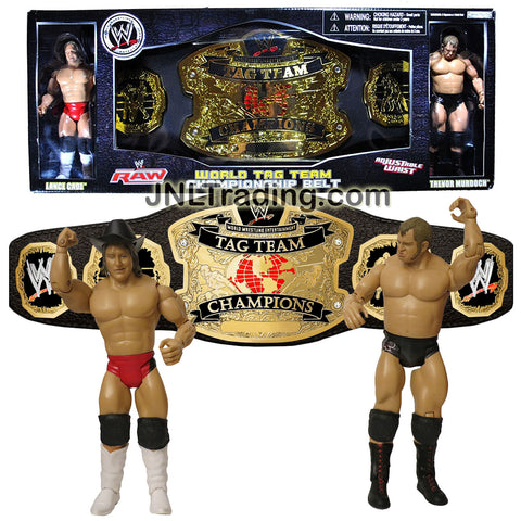 Jakks Pacific Year 2007 World Wrestling Entertainment RAW Tag Team Championship Belt with Adjustable Waist Plus LANCE CADE and TREVOR MURDOCH Figure